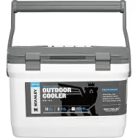 Stanley Adventure Outdoor Cooler 15.1L - IJskoud voor 36 Uur - Dubbelwandig Geïsoleerde Coolbox - BPA Vrij - Deksel Fungeert Ook Als Stoel - Camping Koelbox - Waterdicht - Polar White