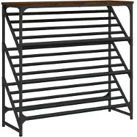 vidaXL Schoenenrek 90x30x85 cm bewerkt hout bruin eikenkleur
