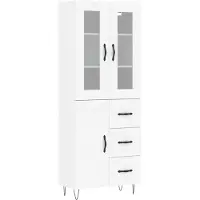 vidaXL Hoge kast 69,5x34x180 cm bewerkt hout wit