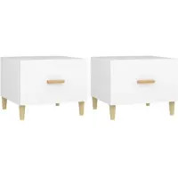 vidaXL Salontafels, 2 stuks, wit, 50x50x40 cm, houtvezel