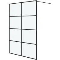 vidaXL Inloopdouchewand 140x195 cm mat ESG-glas zwart