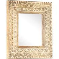 vidaXL Spiegel handgesneden 50x50x2,6 cm massief mangohout