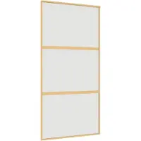 vidaXL Schuifdeur 102,5x205 cm mat ESG-glas en aluminium goudkleurig