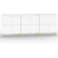 vidaXL Dressoirs 3 st 60x35x70 cm bewerkt hout wit