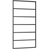 vidaXL Schuifdeur 102x205 cm ESG-glas en aluminium zwart