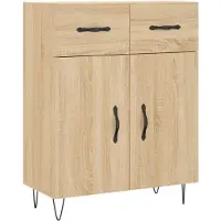 vidaXL Dressoir 69,5x34x90 cm bewerkt hout sonoma eikenkleurig