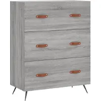 vidaXL Ladekast 69,5x34x90 cm bewerkt hout grijs sonoma
