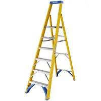 Little Jumbo 1277170618 Werner Platform Trap - Enkel - Fiberglas - 1 X 6 Treden - Max. Werkhoogte 3,2m