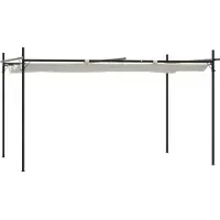 vidaXL Pergola met uitschuifbaar dak 395x292x230 crèmekleurig