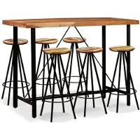 vidaXL 7-delige Barset massief acaciahout en gerecycled hout