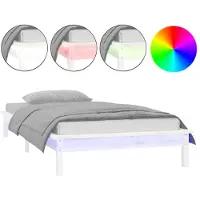 vidaXL Bedframe LED massief hout 90x200 cm