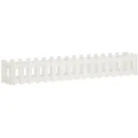 vidaXL Verhoogde plantenbak met lattenomheining-design, wit, 200x30x30 cm, massief hout, grenen