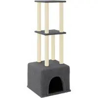 vidaXL Kattenmeubel met sisal krabpalen 133,5 cm donkergrijs