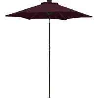 vidaXL Parasol met LED-verlichting 200x211 cm aluminium bordeauxrood