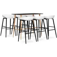 vidaXL 7-delige Barset zwart en wit