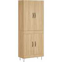 vidaXL Hoge kast 69,5x34x180 cm bewerkt hout sonoma eikenkleurig
