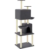 vidaXL Kattenmeubel met sisal krabpalen 180 cm donkergrijs