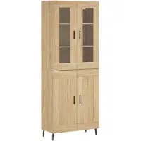 vidaXL Hoge kast 69,5x34x180 cm bewerkt hout sonoma eikenkleurig