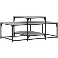 vidaXL Salontafel grijs Sonoma, 102x60x45 cm, houtvezel
