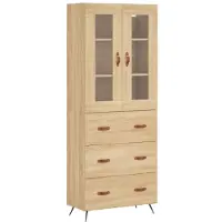 vidaXL Hoge kast 69,5x34x180 cm bewerkt hout sonoma eikenkleurig