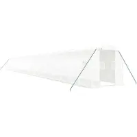vidaXL Tuinkas met stalen frame 48 m² 24x2x2 m wit