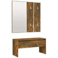 vidaXL Garderobe set bewerkt hout gerookt eikenkleurig