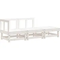 vidaXL 3-delige Loungeset massief grenenhout wit