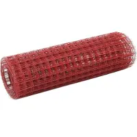 vidaXL Kippengaas 25x0,5 m staal met PVC coating rood