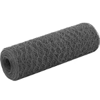 vidaXL Kippengaas 25x0,5 m staal met PVC coating grijs