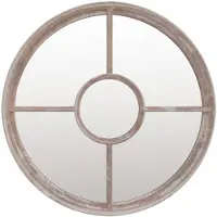 vidaXL Spiegel rond 60x4 cm ijzer zandkleurig