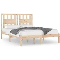 vidaXL Bedframe massief grenenhout 135x190 cm