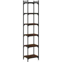 vidaXL Boekenkast 6-laags 40x30x188 cm bewerkt hout bruin eikenkleur