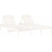 vidaXL Ligstoelen 2 st 199,5x60x74 cm massief grenenhout wit