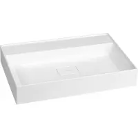 Sapho Godiva gegoten marmer wastafel 68x44cm zonder kraangat wit