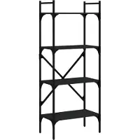 vidaXL Boekenkast 4-laags 56x31,5x138,5 cm bewerkt hout zwart