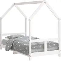 vidaXL Kinderbedframe 80x160 cm massief grenenhout wit