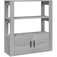 vidaXL Dressoir 80x30x90 cm bewerkt hout grijs sonoma eikenkleurig