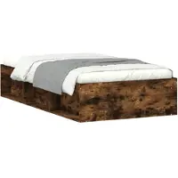 vidaXL Bedframe gerookt eikenkleurig 90x190 cm