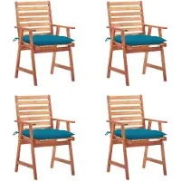 vidaXL Tuinstoelen, set van 4, met kussens, gemaakt van massief acaciahout