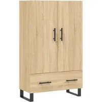 vidaXL Hoge kast Sonoma-eikenhout, 69,5 x 31 x 115 cm, houtvezel