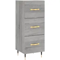 vidaXL Dressoir 34,5x34x90 cm bewerkt hout grijs sonoma eikenkleurig