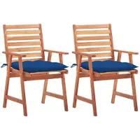 vidaXL Tuinstoelen, 2 stuks met kussens, massief acaciahout