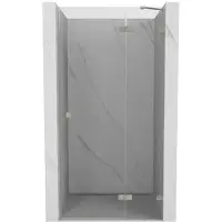 Mexen Lunar douchedeur scharnierend rechts 95 , transparant, geborsteld nikkel - 834-095-000-97-00-P
