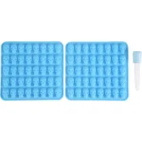 Jojomino 2 stuks siliconen mallen, chocolade met 1 druppelaar, antiaanbak siliconen voor snoep, blauw