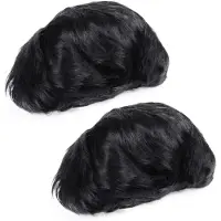 Jojomino 2X Mens Short Straight Black Daily Life Full Wig