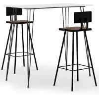 vidaXL 3-delige Barset wit