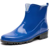 Ladeheid LA-LMG-930-Elke Dames Regenlaarzen - Rubber - Enkelhoogte - PVC - Waterdicht – Blauw – 38