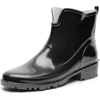Ladeheid LA-LMG-930-Elke Dames Regenlaarzen - Rubber - Enkelhoogte - PVC - Waterdicht – Zwart2 – 39