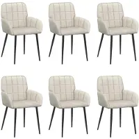 vidaXL Eetstoelen 6 st fluweel Crèmekleurig 56.5 x 50 x 85 cm