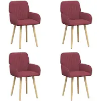 vidaXL Eetstoelen 4 st Stof Wijnrood 56,5 x 50 x 87,5 cm